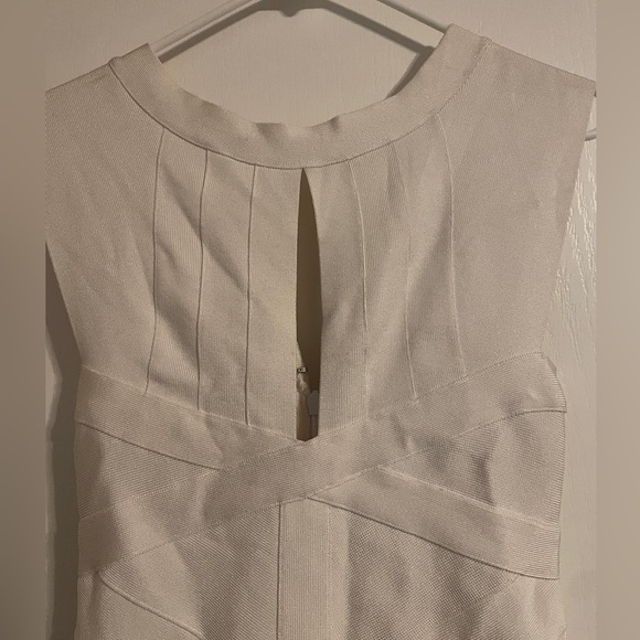 Herve Ledger Off White Bandage Mini Dress Medium Bodycon Party Cocktail - Picture 6 of 11